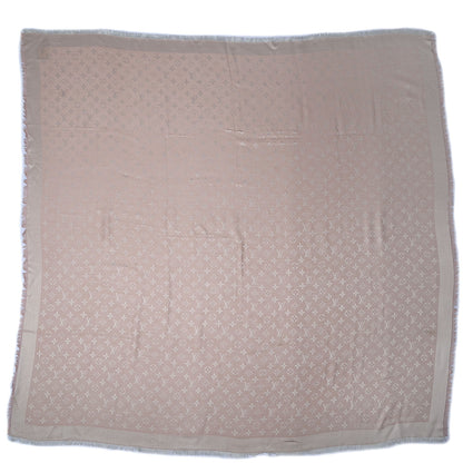 Louis Vuitton Silk Wool Monogram Denim Shawl Rose 3 of 5