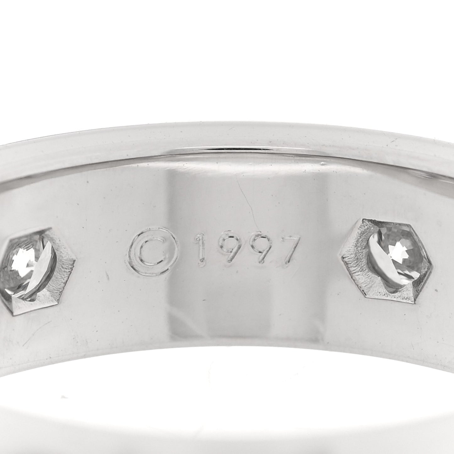18K White Gold Gold 6 Diamond 5.5mm LOVE Ring 55/7.25