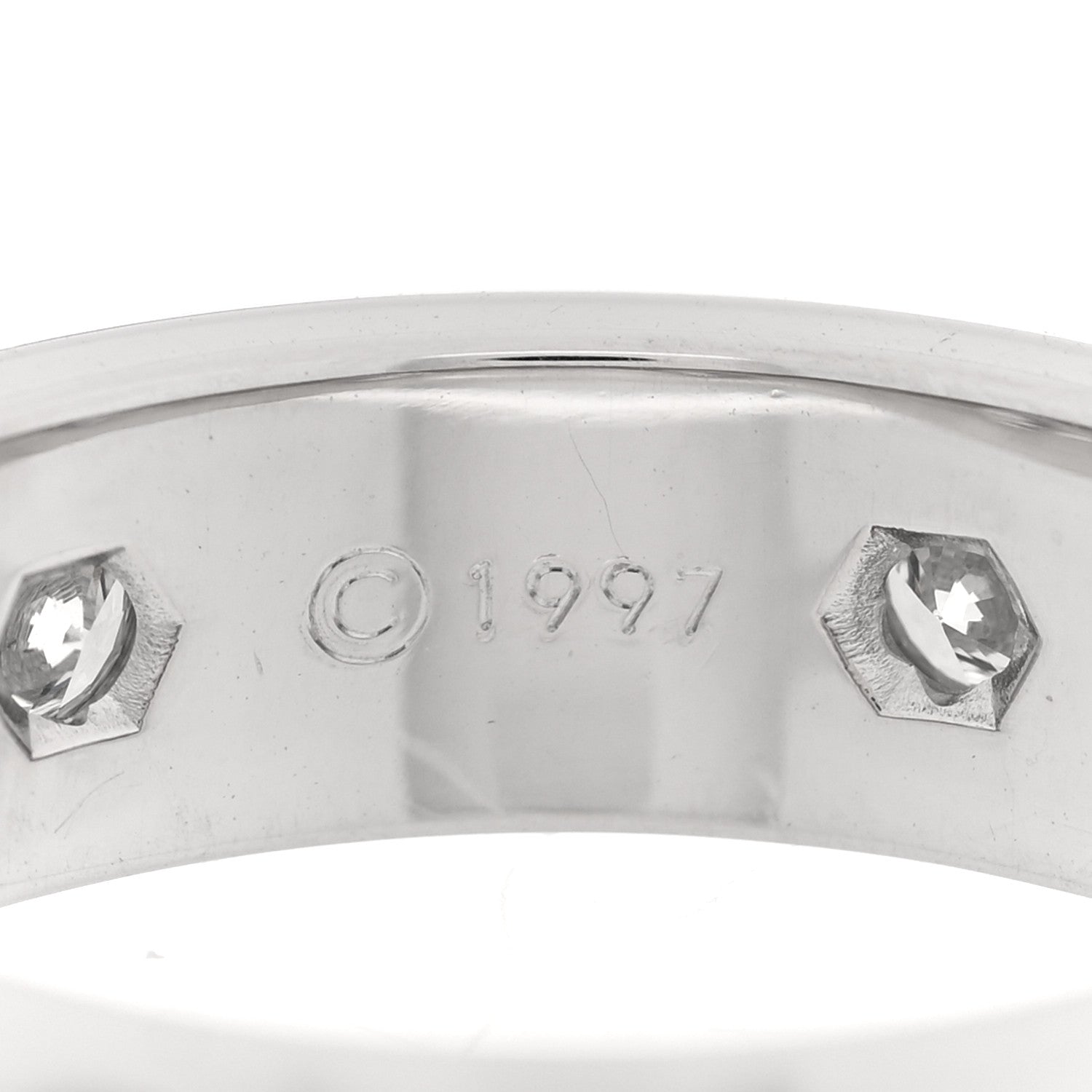 Cartier 18K White Gold Gold 6 Diamond 5.5mm LOVE Ring 55/7.25 7 of 7