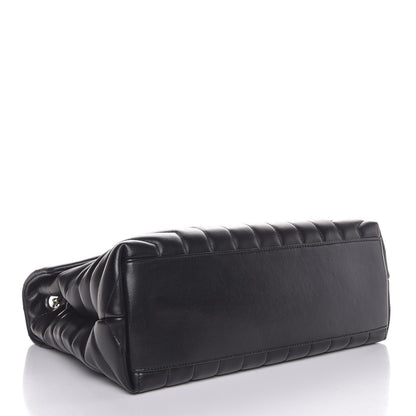 Saint Laurent Calfskin Y Quilted Monogram Medium Loulou Chain Satchel Black 4 of 9