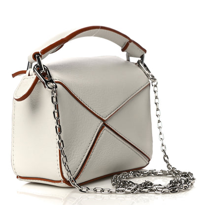 Loewe Calfskin Nano Puzzle Bag White 3 of 10