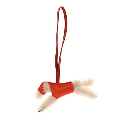 Hermes Milo Lambskin Shearling Budy Charm Orange Poppy 1 of 6