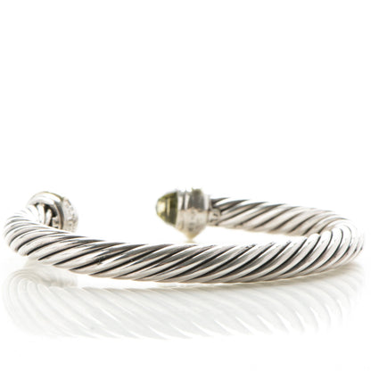 David Yurman Sterling Silver 14K Yellow Gold Lemon Citrine 7mm Cable Classics Bracelet 3 of 5