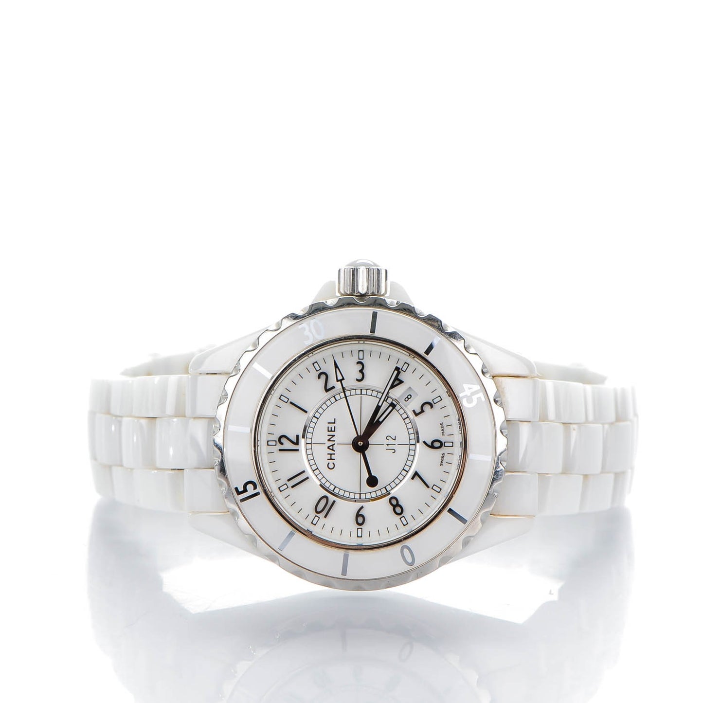 Stainless Steel Ceramic 33mm J12 Quartz Watch White