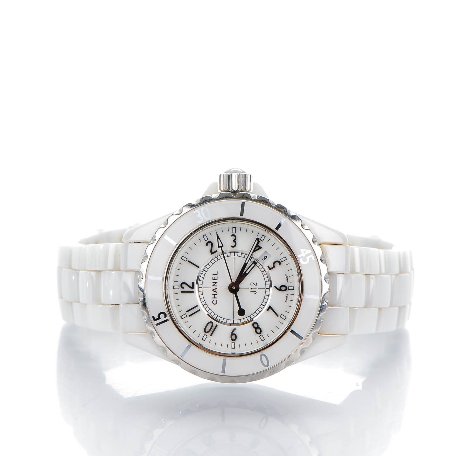Chanel Stainless Steel Ceramic 33mm J12 Quartz Watch White 3 of 6