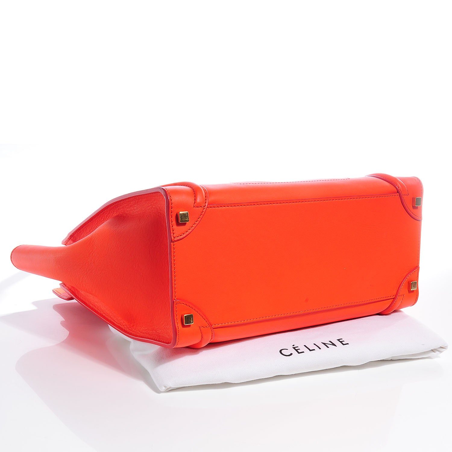 Celine Smooth Calfskin Shoulder Luggage Fluo Orange 4 of 11