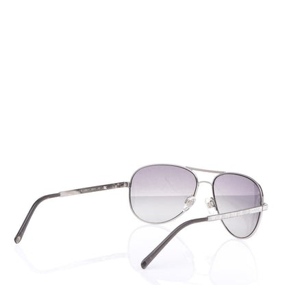 Chanel Crystal Aviator Sunglasses 4121-B Silver 4 of 7