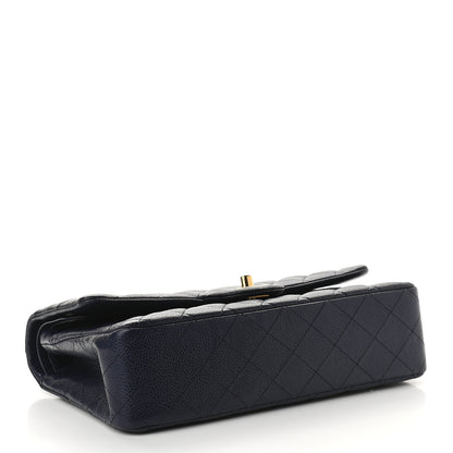 Chanel Caviar Quilted Medium Double Flap Navy 3 of 10