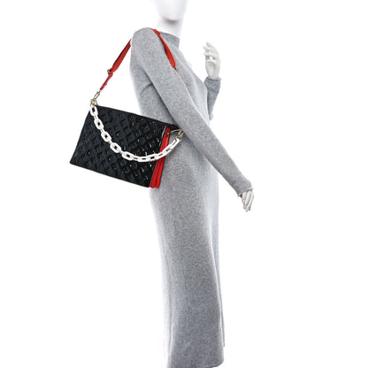 Louis Vuitton Patent Embossed Monogram Lambskin Coussin MM Black Red 2 of 12