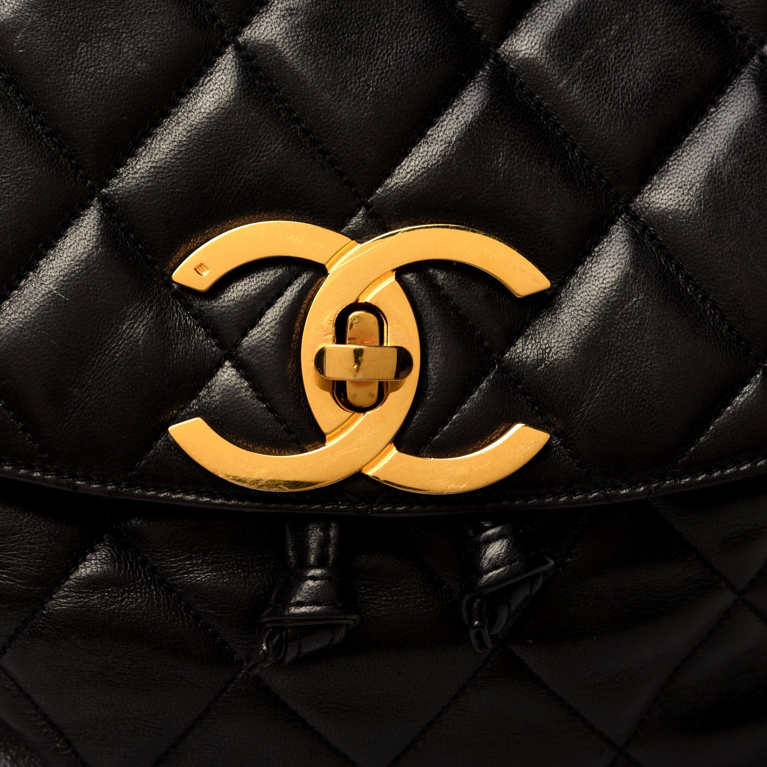 Chanel Lambskin Quilted Backpack Black 10 of 10