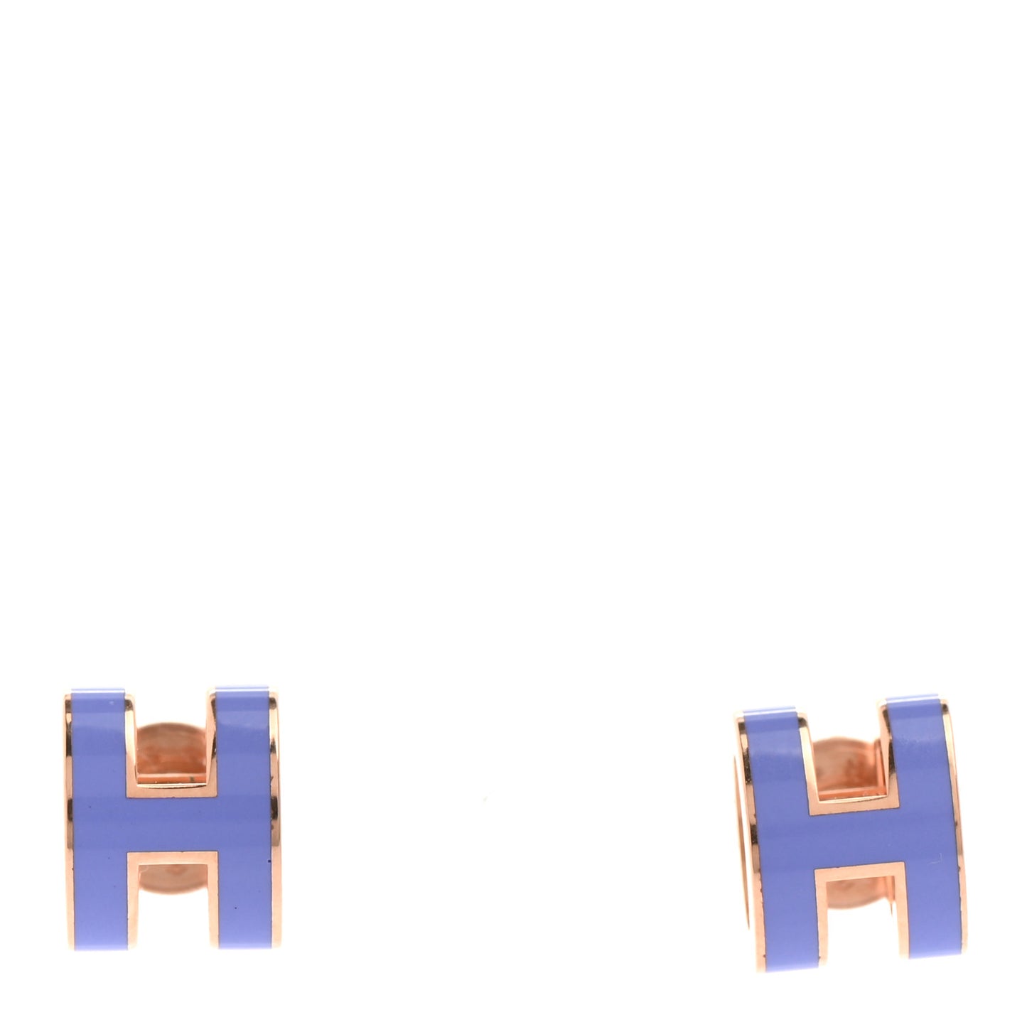 Rose Gold Lacquered Mini Pop H Earrings Lilac