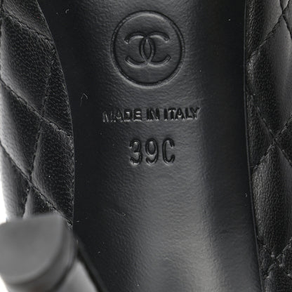 Chanel Lambskin Patent CC Chain Pumps 39 Black 6 of 8