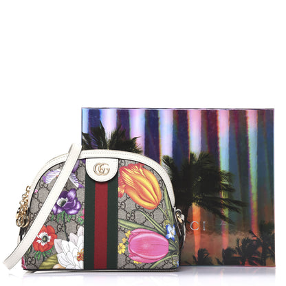 Gucci GG Supreme Monogram Flora Web GG Small Ophidia Dome Shoulder Bag White 16 of 16