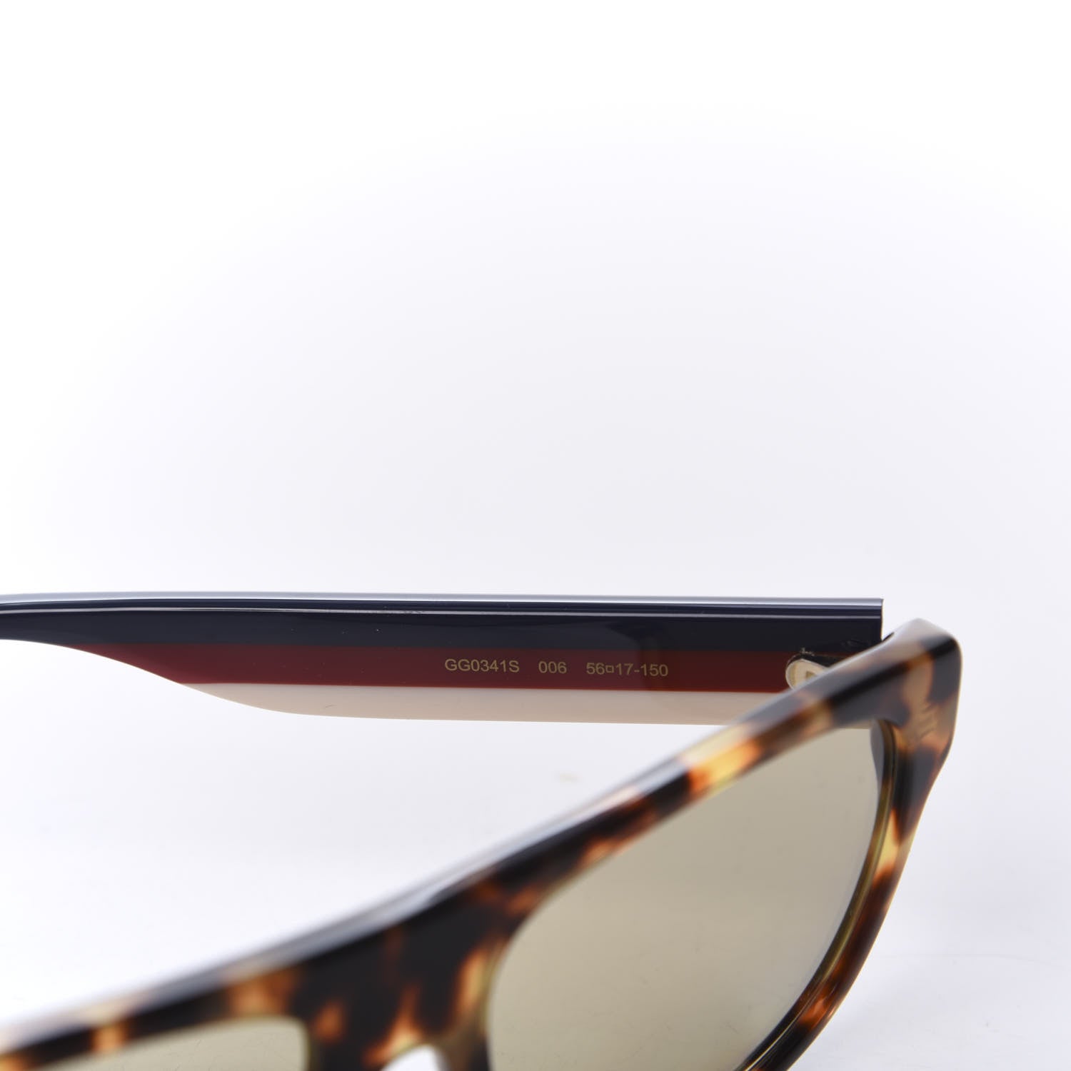 Gucci Acetate Square Frame Web Sunglasses GG0341S Tortoise 5 of 8