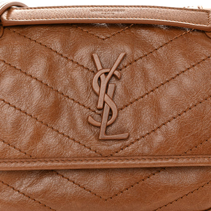 Saint Laurent Crinkled Calfskin Matelasse Monogram Baby Niki Chain Satchel Light Caramel 7 of 10
