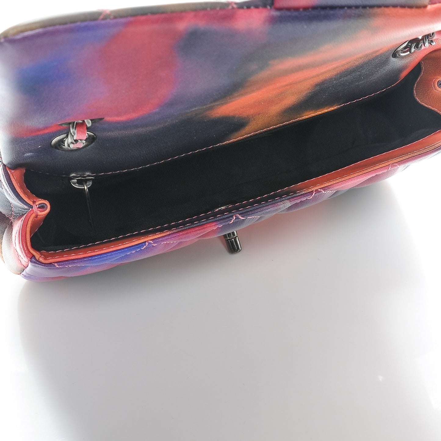 Printed Lambskin Quilted Small Flower Power Flap