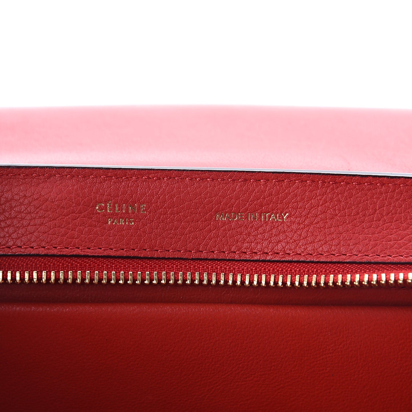 Drummed Calfskin Suede Small Trapeze Coquelicot