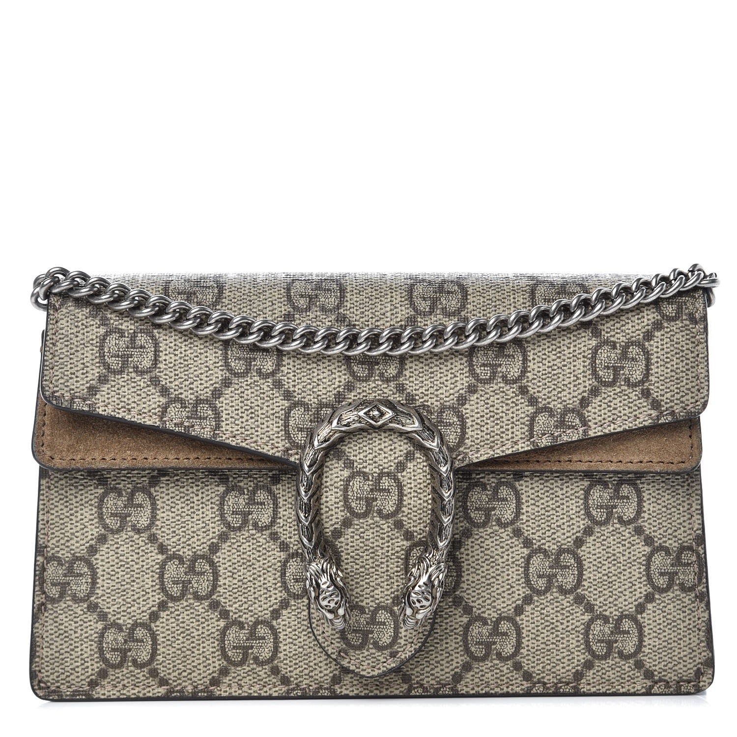 Gucci GG Supreme Monogram Super Mini Dionysus Shoulder Bag Taupe 1 of 8