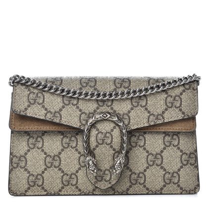 Gucci GG Supreme Monogram Super Mini Dionysus Shoulder Bag Taupe 1 of 8