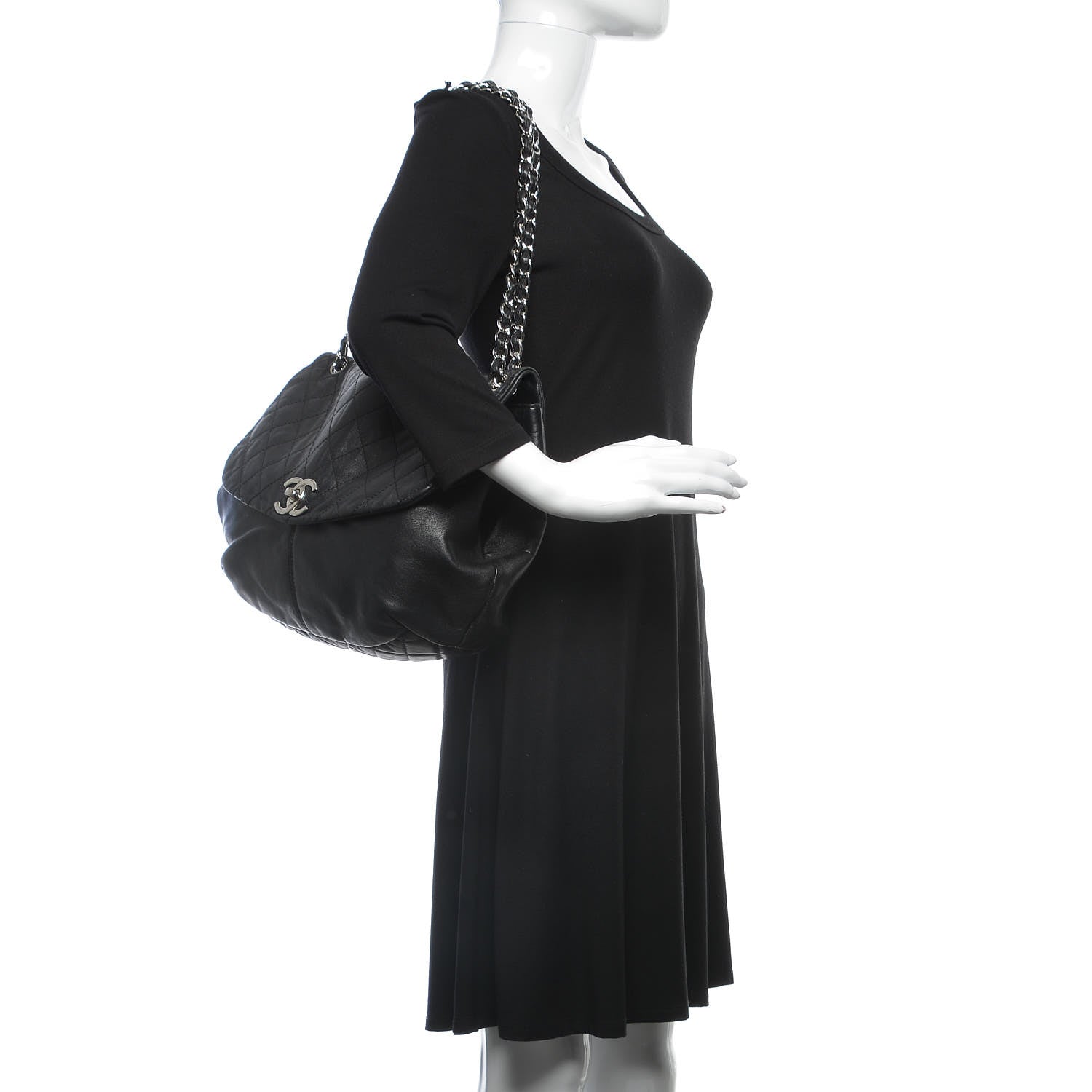 Chanel Calfskin Quilted Large Trianon Messenger Flap Black 2 of 8