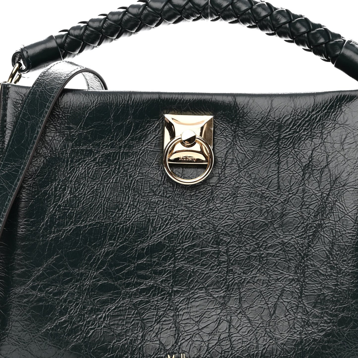 Glossy Calfskin Small Iris Tote Black