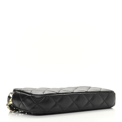 Chanel Lambskin Quilted Small Clutch With Chain Black 4 of 11