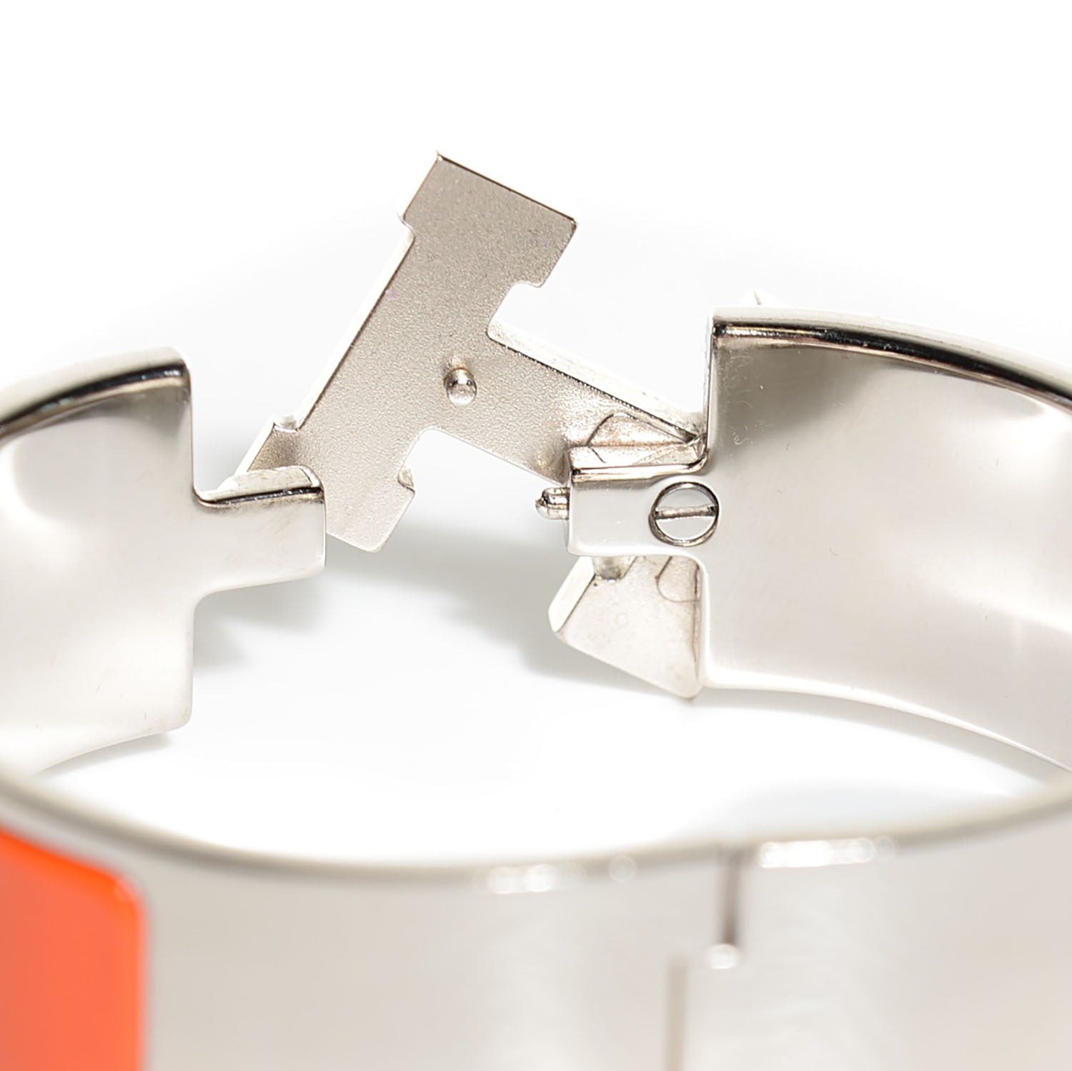 Hermes Enamel Wide Clic Clac H Bracelet PM Orange 4 of 6