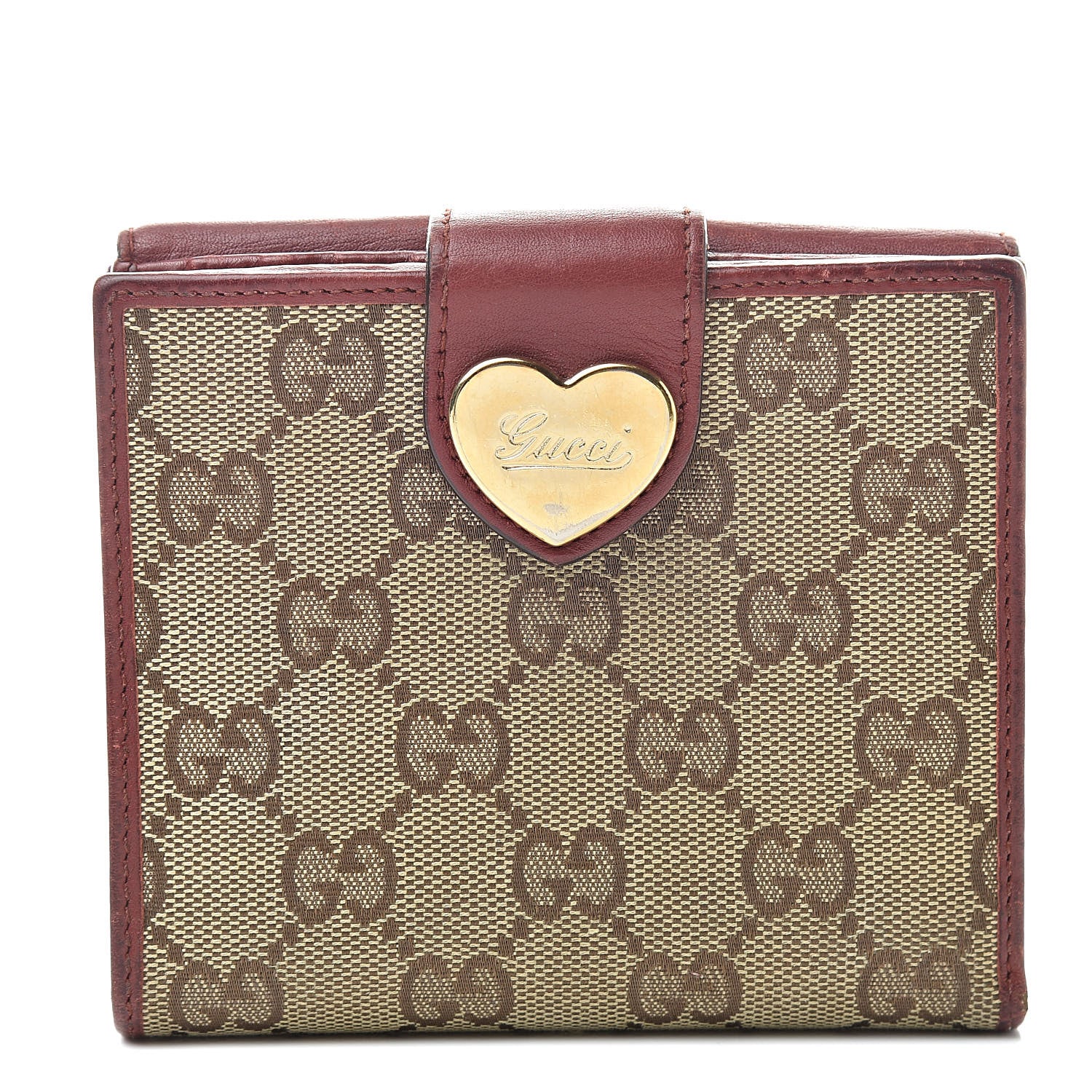 Gucci Monogram Heart French Wallet Red 1 of 16
