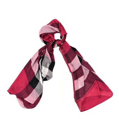 Burberry Silk Mega Check Scarf Fuchsia Pink 1 of 3