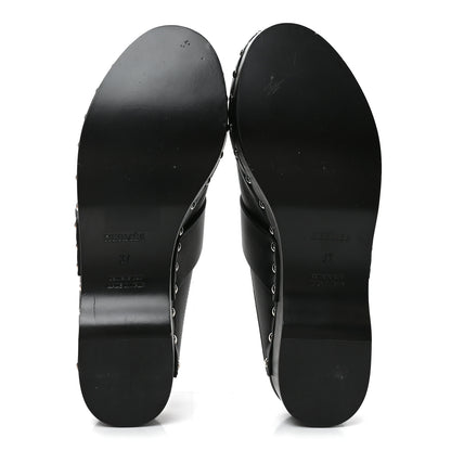 Hermes Calfskin Calya Mules 37 Black 6 of 8