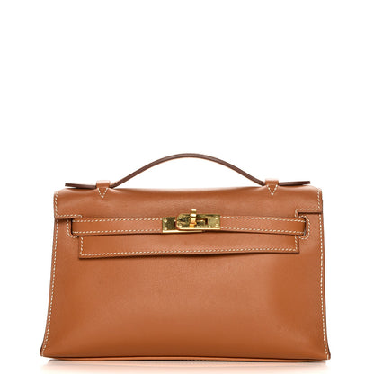 Hermes Swift Kelly Pochette Clutch Gold 1 of 21