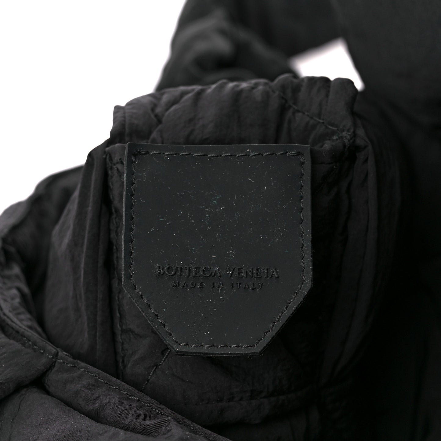 Nylon Intrecciato Padded Tech Maxi Cassette Bag Black