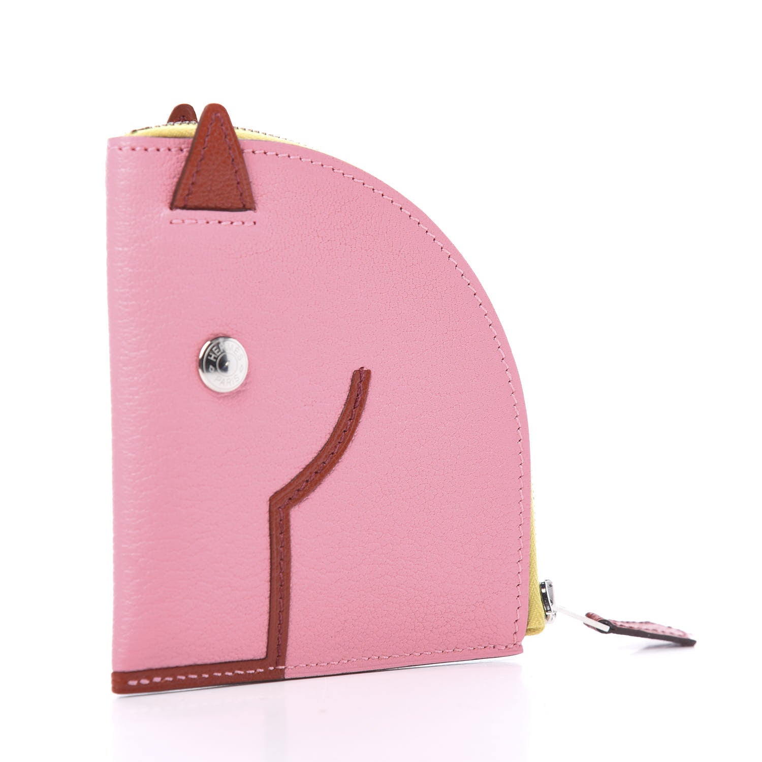 Hermes Chevre Mysore Paddock Change Purse Rose Confetti Brique 2 of 6