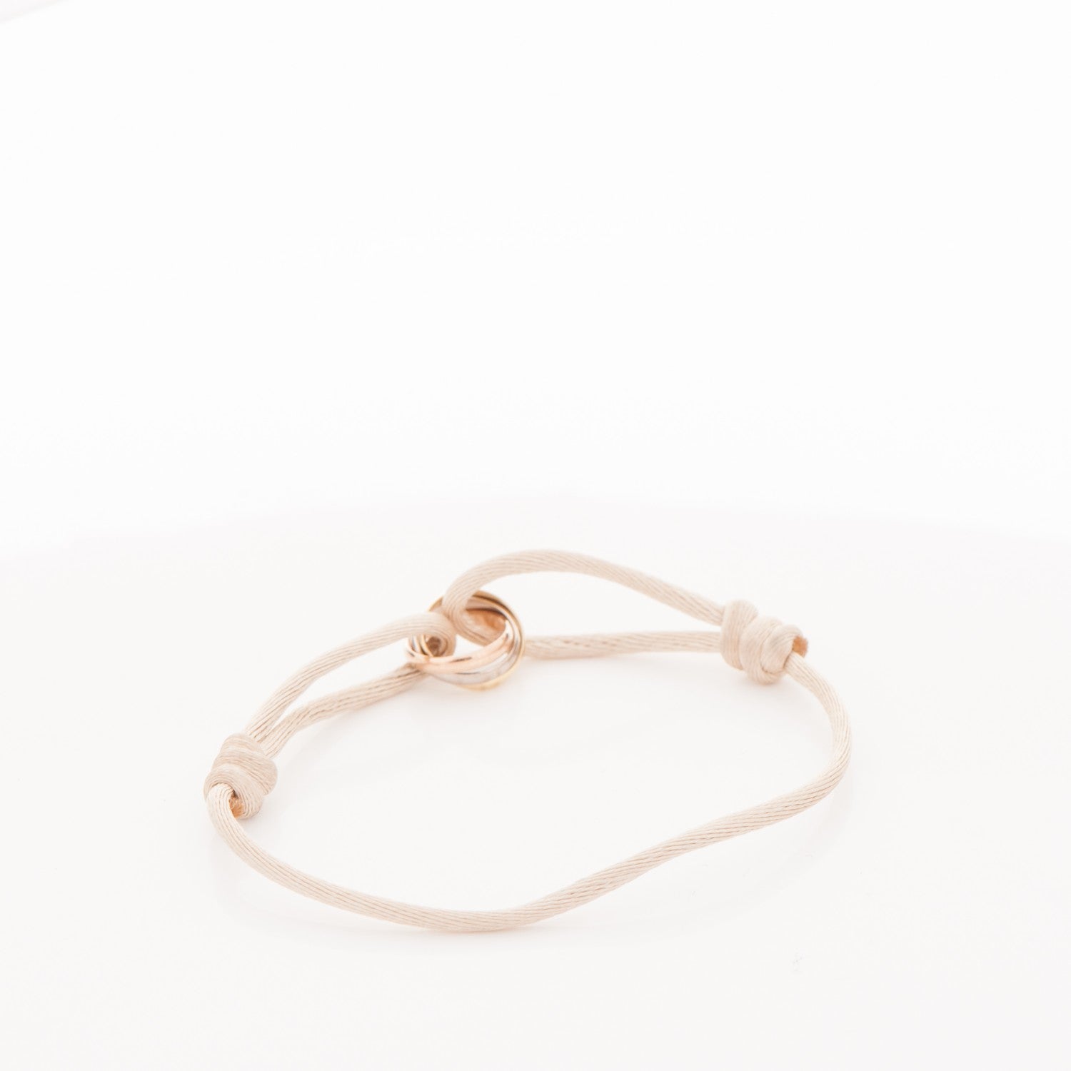 Cartier 18K Pink Yellow White Gold Trinity Adjustable Cord Bracelet Beige 3 of 6