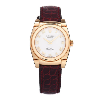 Rolex 18K Yellow Gold Alligator 26mm Cellini Manual Winding Watch White 5310 1 of 4