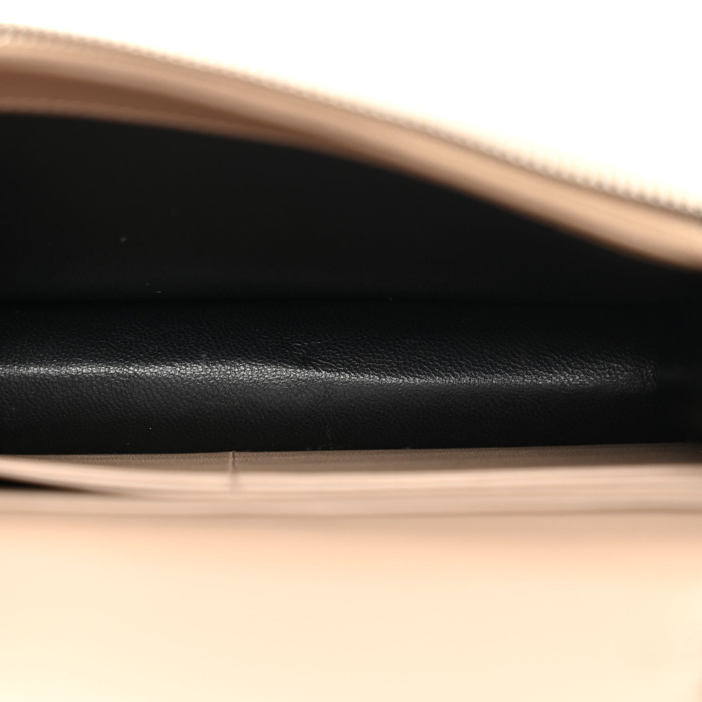 Calfskin Crocodile Embossed Kate Monogram Tassel Chain Wallet  Dark Beige