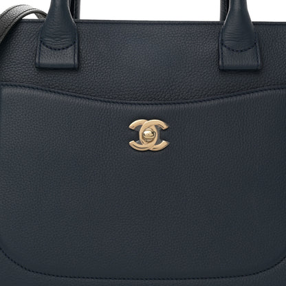 Chanel Grained Calfskin Neo Executive Shopper Tote Dark Blue Black 9 of 16