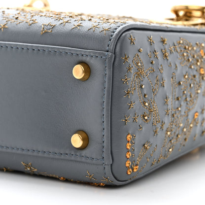 Christian Dior Lambskin Beaded Embroidered Mini Astrology Lady Dior Blue Multicolor 10 of 11