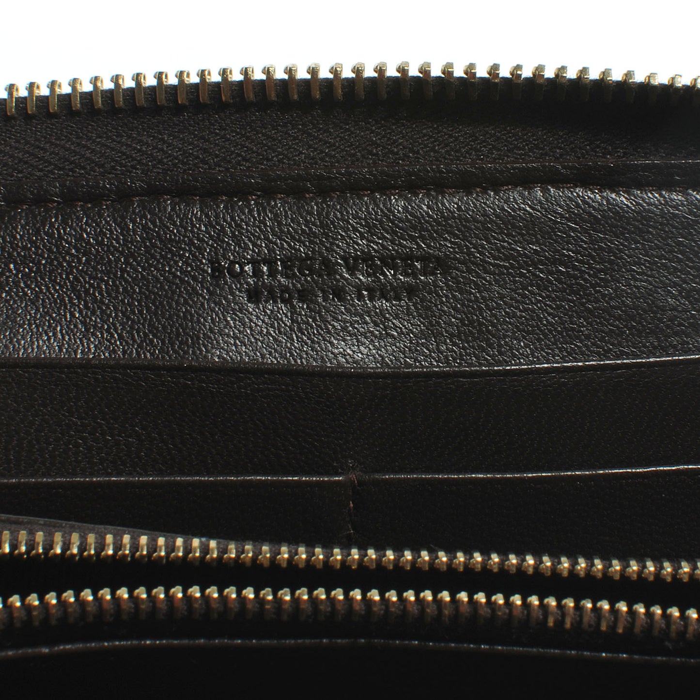 Nappa Intrecciato Zip Around Wallet Ebano