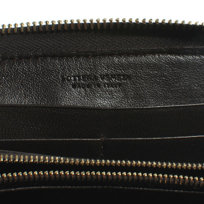 Bottega Veneta Nappa Intrecciato Zip Around Wallet Ebano 7 of 9