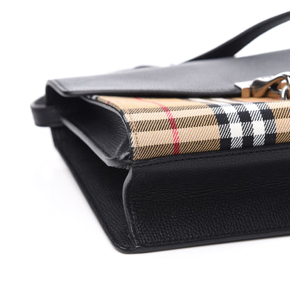 Burberry Grainy Calfskin Vintage Check Small Macken Crossbody Bag Black 8 of 11