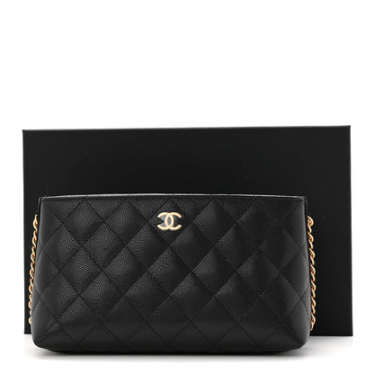 Chanel Caviar Quilted Chain Cosmetic Case Black 11 of 11