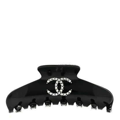 Chanel Resin Enamel Crystal CC Hair Clip Black 1 of 4