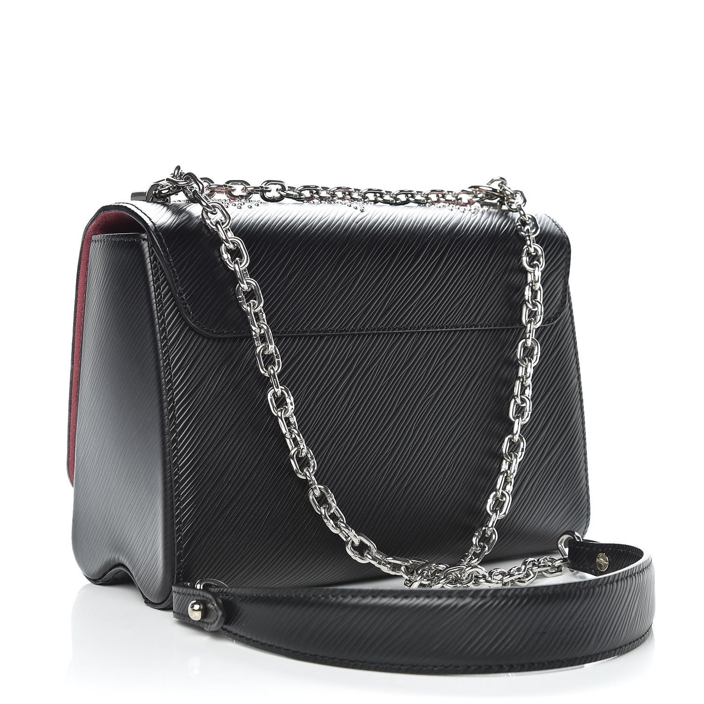 Epi Flowers Twist Shoulder Bag MM Black Bois De Rose