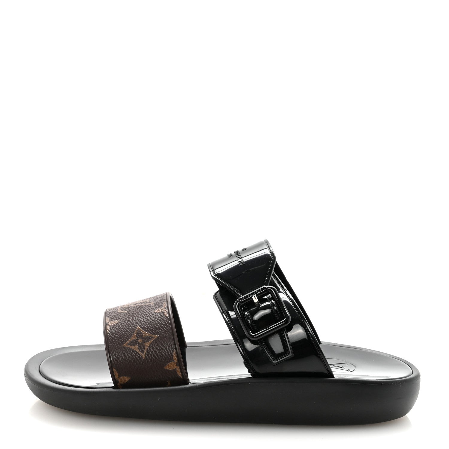 Louis Vuitton Monogram Sunbath Flat Mule Sandals 39 Black 1 of 9