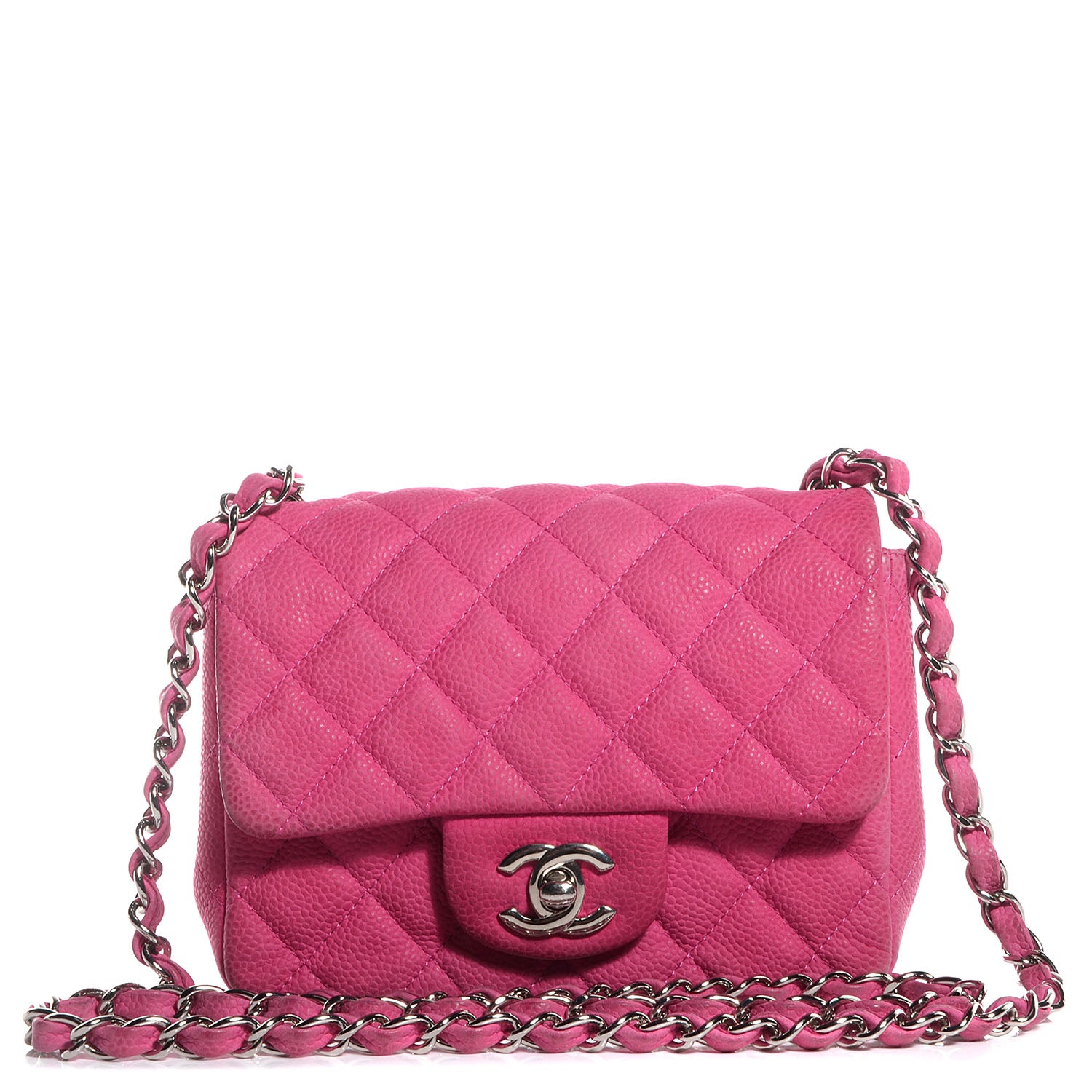 Chanel Iridescent Caviar Quilted Mini Square Flap Pink 1 of 8
