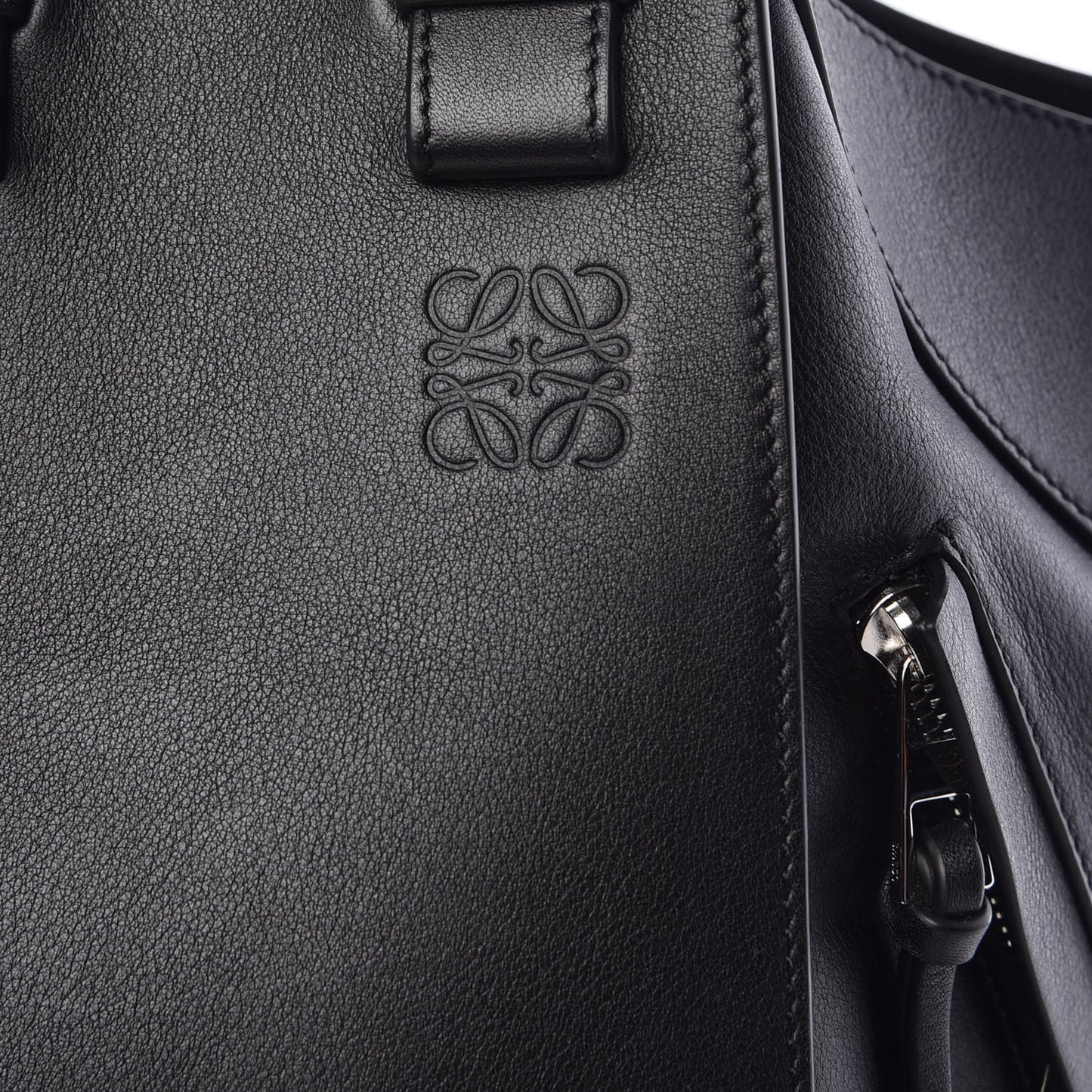 Calfskin Medium Hammock Shoulder Bag Black