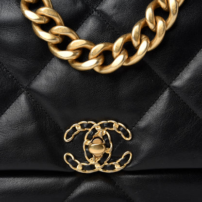 Chanel Goatskin Quilted Maxi Chanel 19 Flap Black 10 of 10