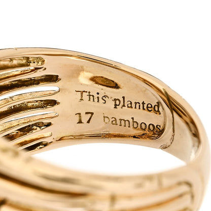 John Hardy 18K Yellow Gold Diamond Bamboo Five-Row Ring 51 5.75 6 of 6