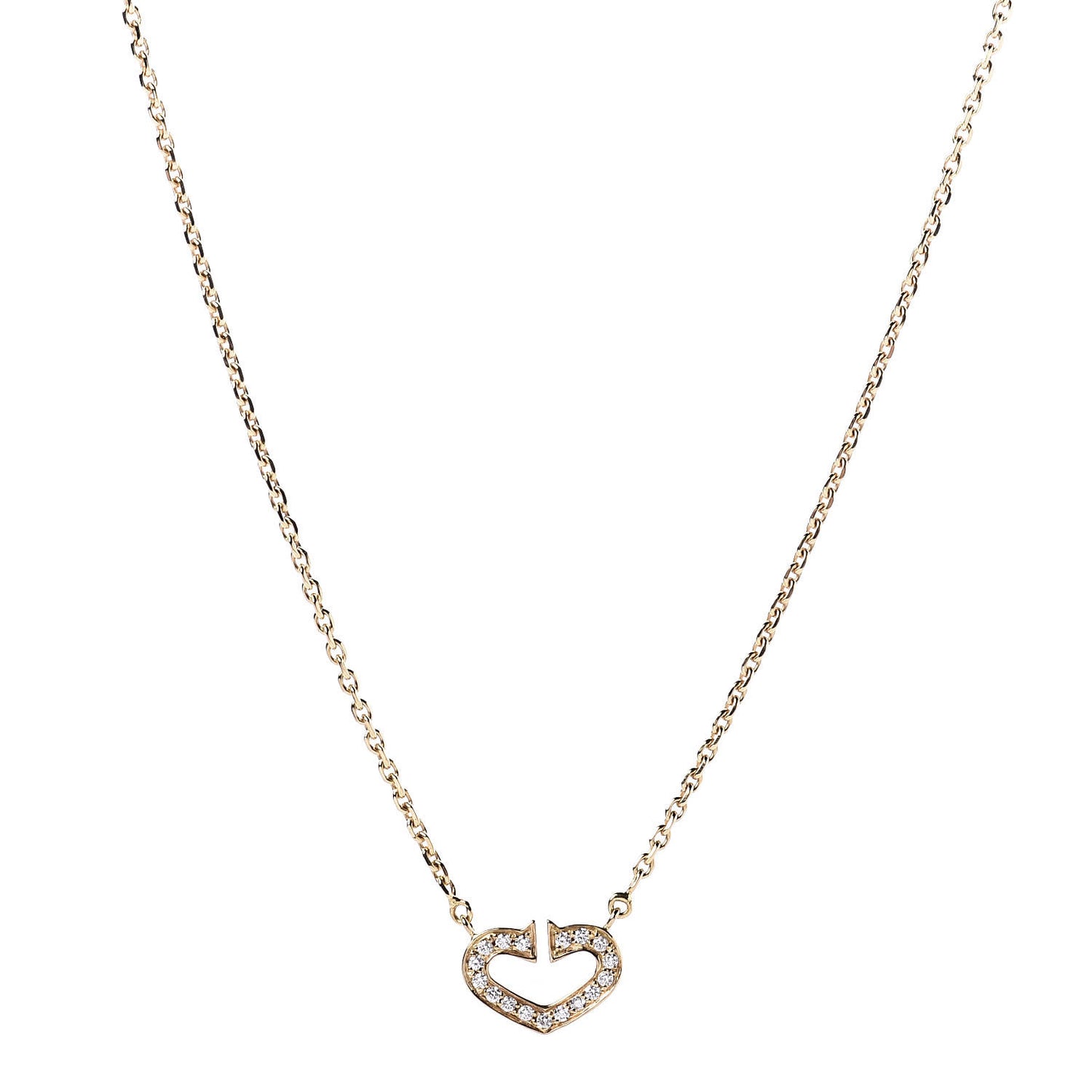 18K Yellow Gold Diamond Hearts And Symbols Pendant Necklace